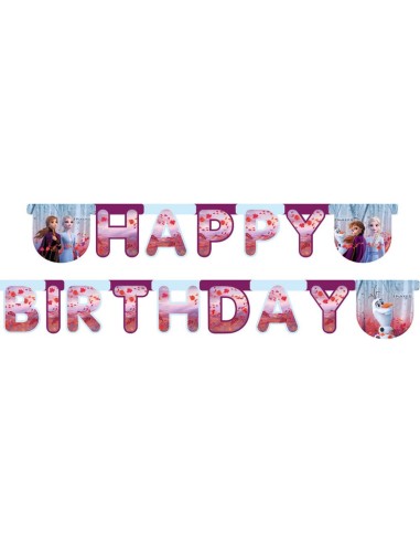 Guirlande lettres Happy Birthday La Reine des Neiges