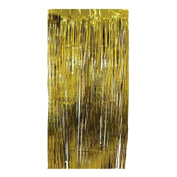 Rideau de porte à lamelles métallisées brillantes chez Méga Fête