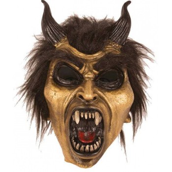 Masque de diable doré avec cornes