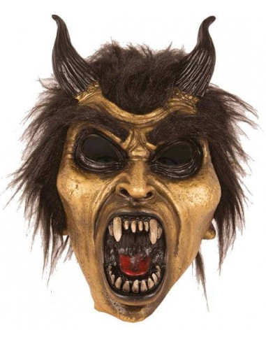 Masque de diable doré avec cornes