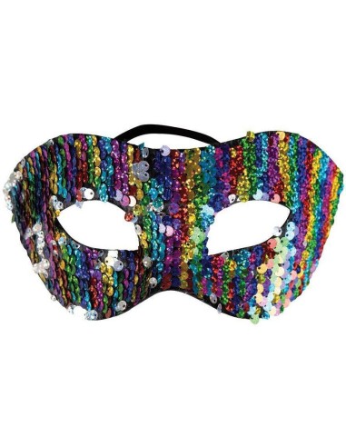 Loup sequins réversibles multicolore et argent