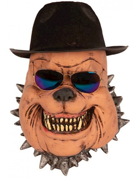 Masque chien avec chapeau et lunettes