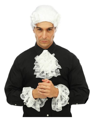 Set jabot blanc avec manchettes