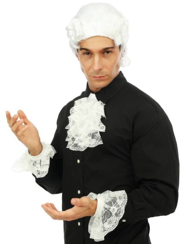 Set jabot blanc avec manchettes