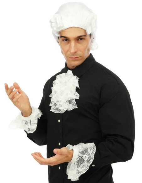Set jabot blanc avec manchettes