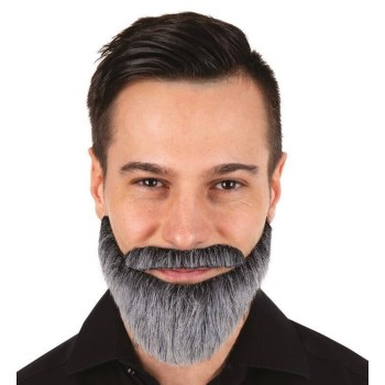Moustache avec collier gris