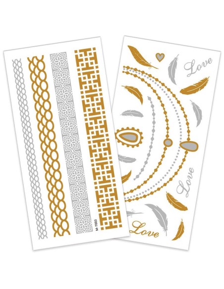 Plaquette tatouages temporaires or/argent