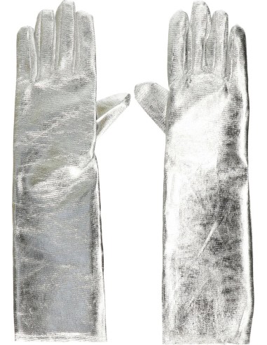 Gants longs argent