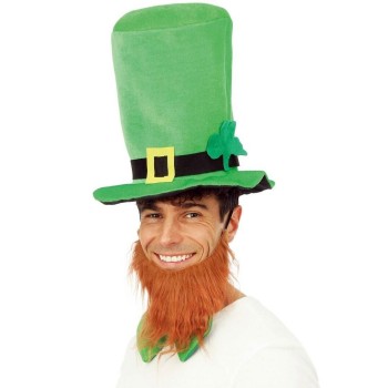 Chapeau Saint Patrick avec barbe rousse