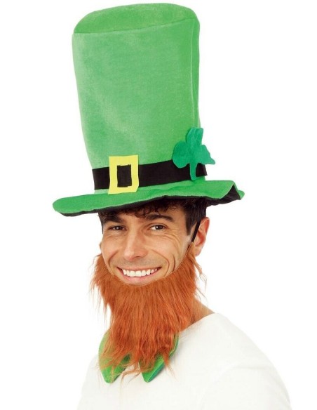 Chapeau Saint Patrick avec barbe rousse