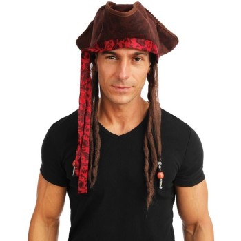 Chapeau pirate avec dreadlocks