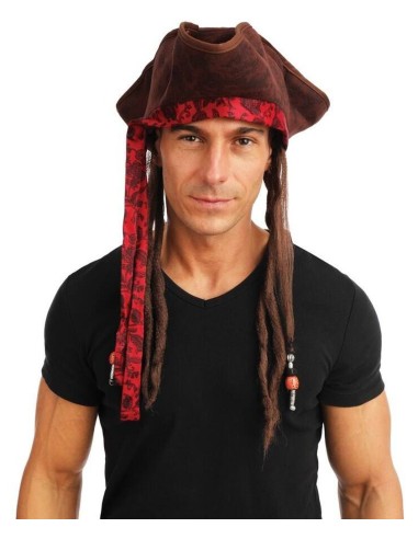 Chapeau pirate avec dreadlocks