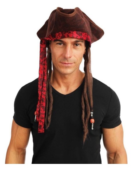 Chapeau pirate avec dreadlocks