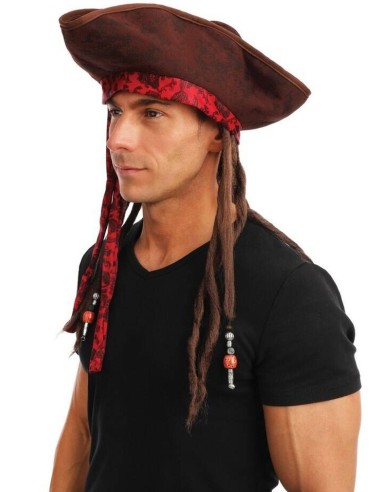 Chapeau pirate avec dreadlocks