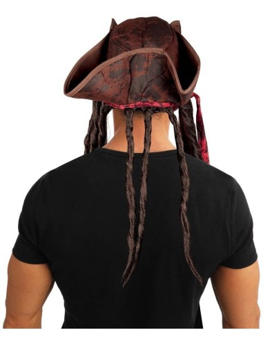 Chapeau pirate avec dreadlocks