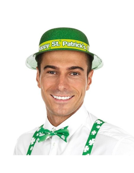 Chapeau melon vert paillettes Saint Patrick