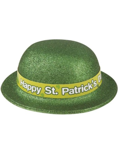 Chapeau melon vert paillettes Saint Patrick