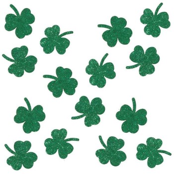 50 confettis de table trèfles verts