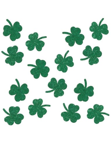 50 confettis de table trèfles verts