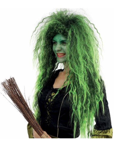 Perruque sorcière verte