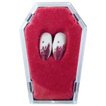 Canines de vampire sanglantes avec pâte adhésive