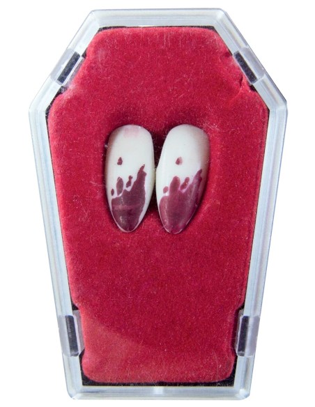 Canines de vampire sanglantes avec pâte adhésive
