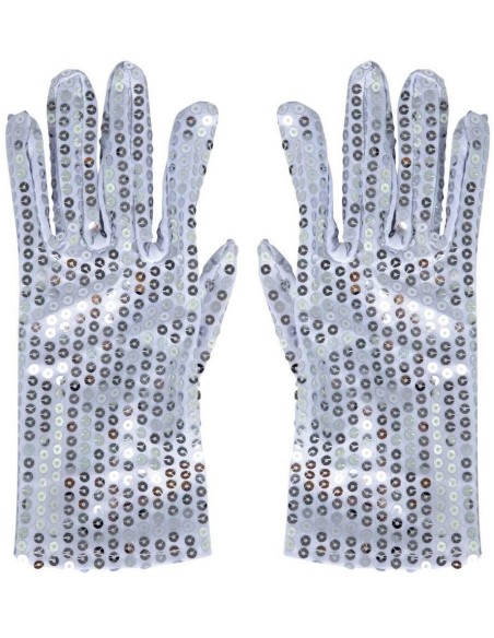 Gants sequins argent