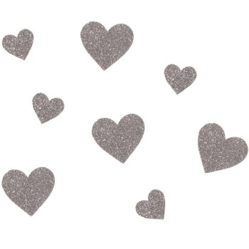 50 confettis de table coeurs paillettes