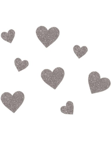 50 confettis de table coeurs paillettes