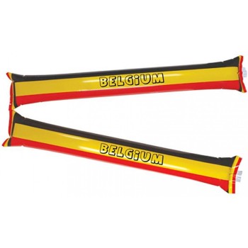 2 bâtons gonflables clap clap noir jaune rouge Belgique