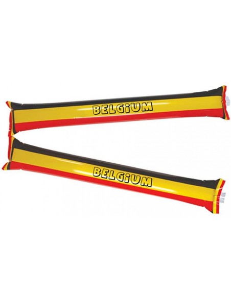 2 bâtons gonflables clap clap noir jaune rouge Belgique
