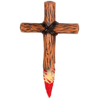 Croix avec pieux et taches de sang