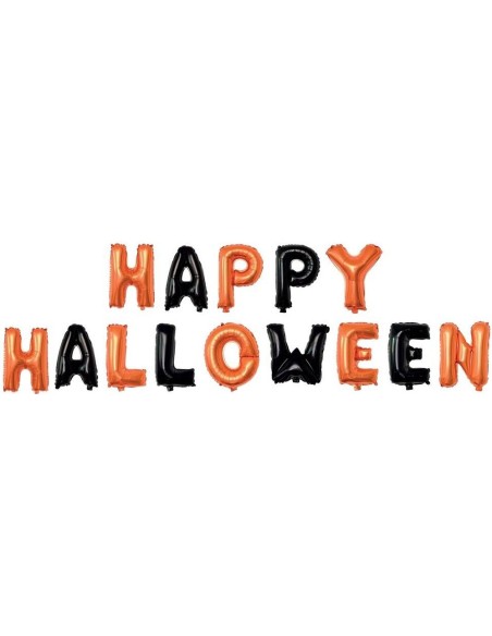 Ballons lettres Happy Halloween noir et orange