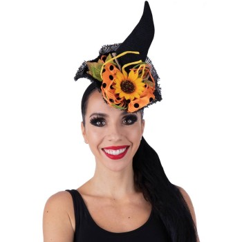 Mini chapeau de sorcière avec fleur