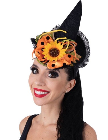 Mini chapeau de sorcière avec fleur