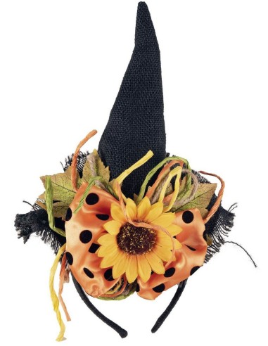 Mini chapeau de sorcière avec fleur