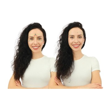 Strass visage phosphorescent autocollant