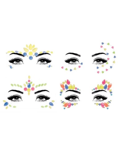 Strass visage phosphorescent autocollant