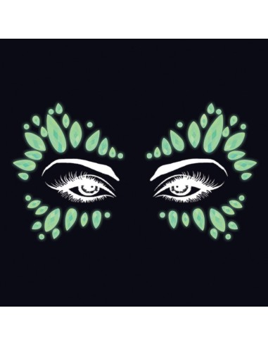 Strass visage phosphorescent autocollant