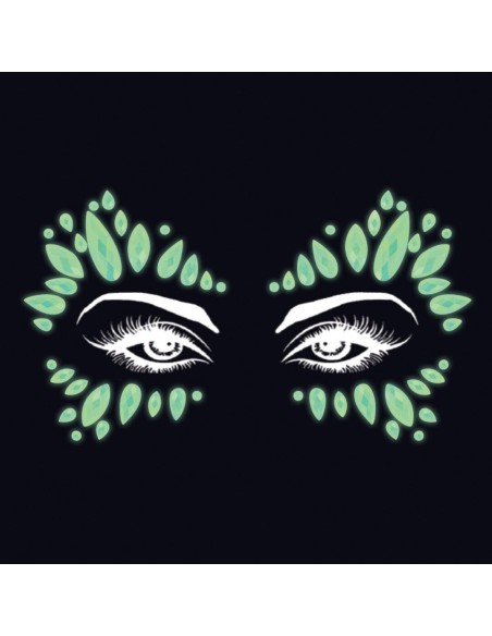 Strass visage phosphorescent autocollant