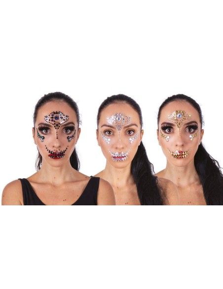 Strass squelette Halloween autocollant