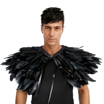 Cape gothique plumes noires