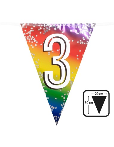 Guirlande fanions chiffre 3