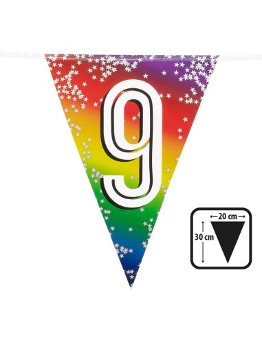 Guirlande fanions chiffre 9