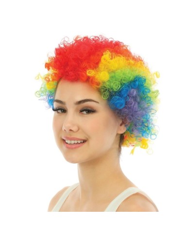 Perruque courte frisée multicolore