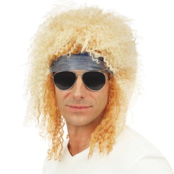Perruque rockeur blonde avec bandeau