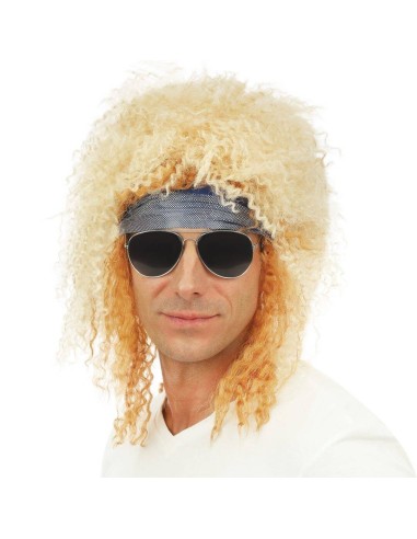Perruque rockeur blonde avec bandeau