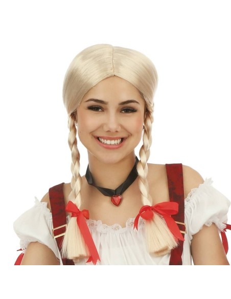 Perruque bavaroise blonde avec tresses