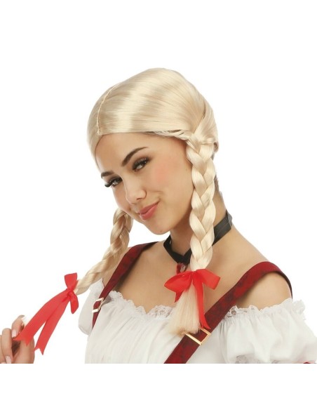 Perruque bavaroise blonde avec tresses