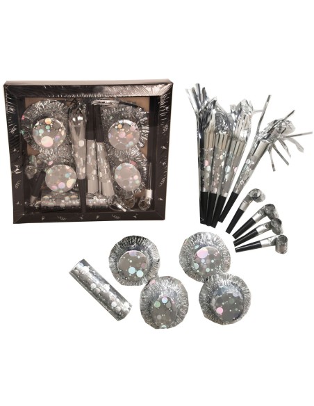 Set cotillons argent 4 personnes